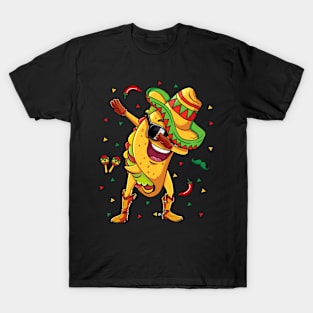 Dabbing Taco Cinco de Mayo Mexican Food Dab Boys Men T-Shirt